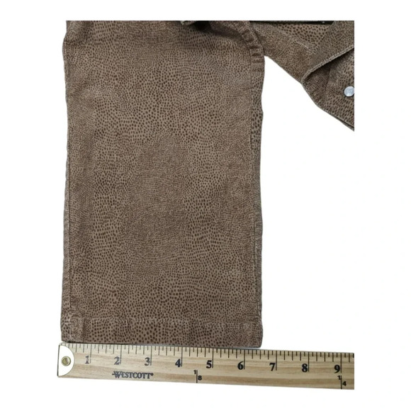Tribal Womens Animal Print Brown Dotted Straight Leg Corduroy Pants Caramel 10 - Picture 13 of 13